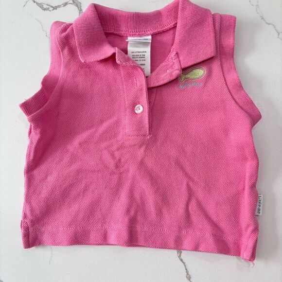 Little Me | Infant Girls Sleeveless Polo Shirt Fish Print Pants Summer Outfit 9M - Picture 2 of 12